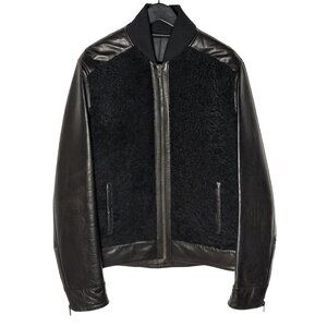 Givenchy Brown Lambskin Black Shearling Leather Jacket